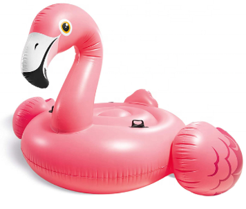 Inflatable flamingos float