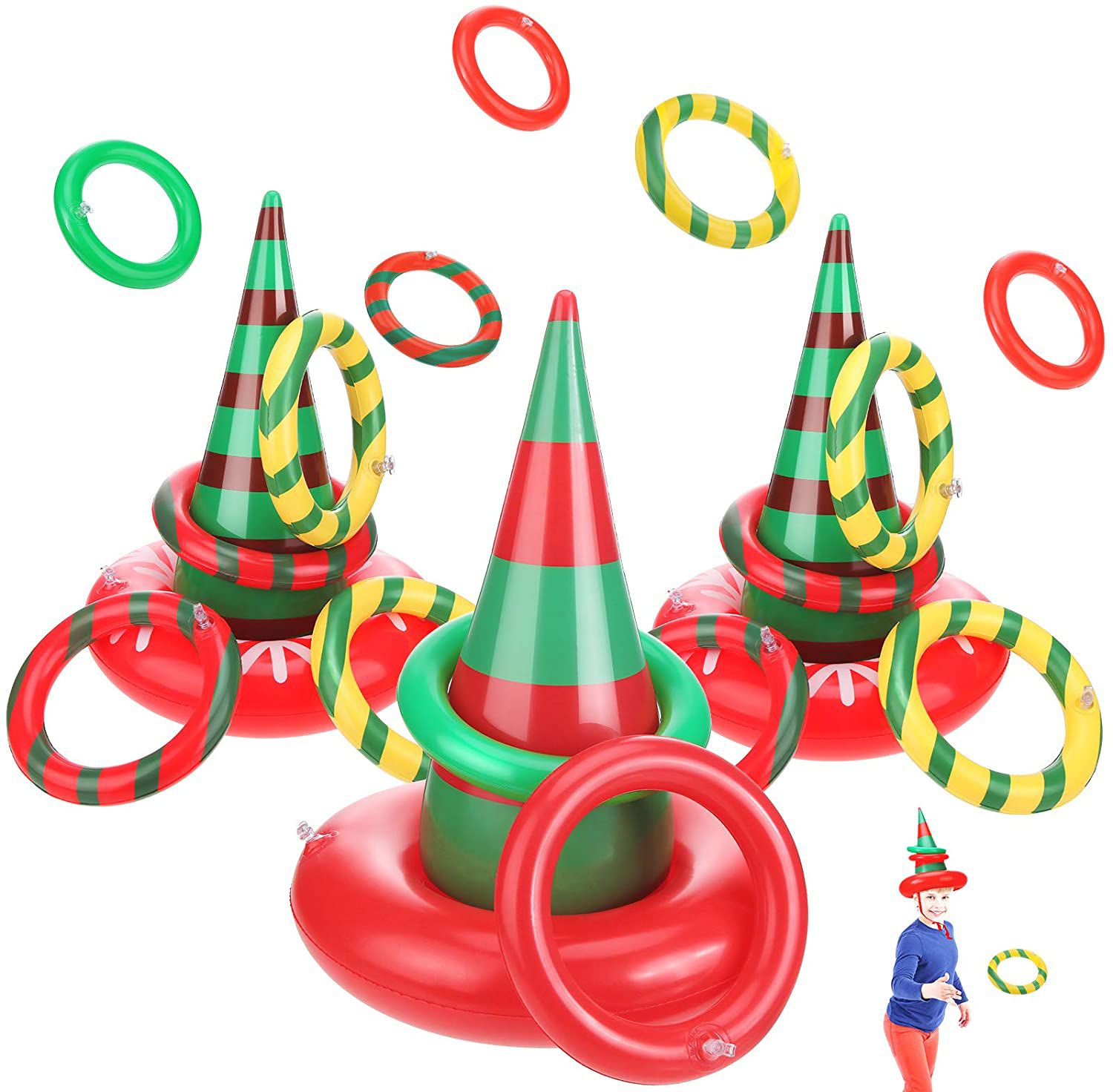 Christmas Santa Hat Inflatable Ring Toss Game Inflatable