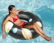 Inflatable Swimming Ring Float Tube Inflatable Swimming Pool Toys Colorful Swim Tube Float on the Water
