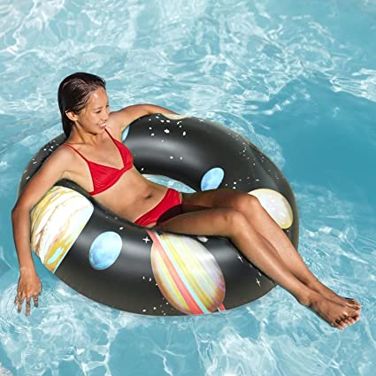 Inflatable Swimming Ring Float Tube Inflatable Swimming Pool Toys Colorful Swim Tube Float on the Water