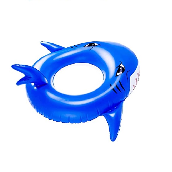 Inflatable Shark Shaped Swim Pool Float for Kids Swim Inner Tube Fruit Pool Float Swimming Ring Outdoor