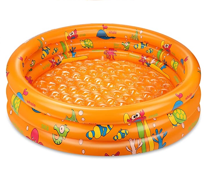 Kids Toddler Adults best way swimming pool Kiddie 3 Rings Inflatable Pool with Padded Bottom Kiddie Paddling