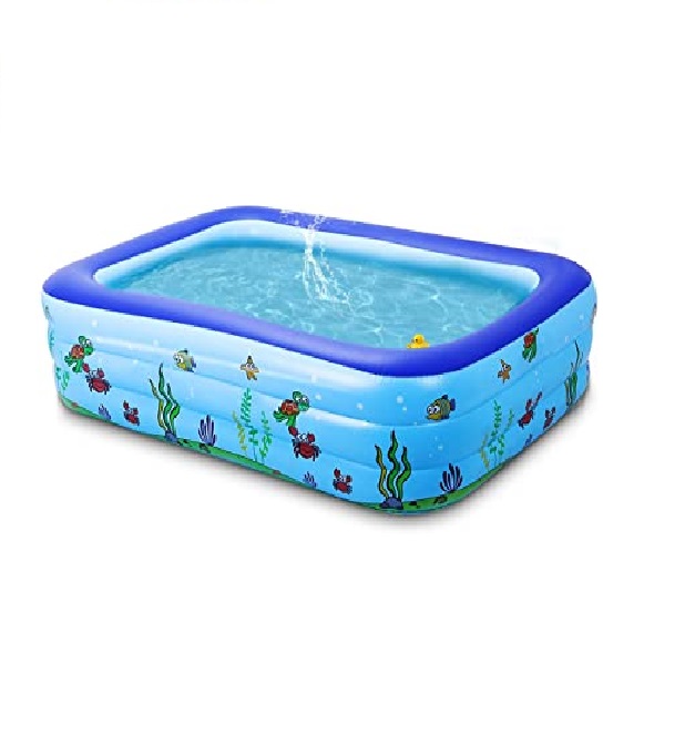 Large 103 x 69 x 24 Inch Inflatable Swimming Kiddie Pool Family Kids Adults Toddlers Babies Outdoor Garden Yard Use