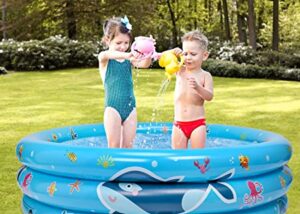 Inflatable Kiddie Pool Whale Pool Baby Toddler large family Indoor And Outdoor Garden and Backyard
