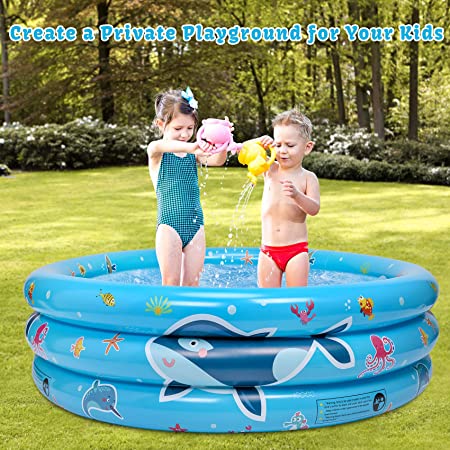 Inflatable Kiddie Pool Whale Pool Baby Toddler large family Indoor And Outdoor Garden and Backyard