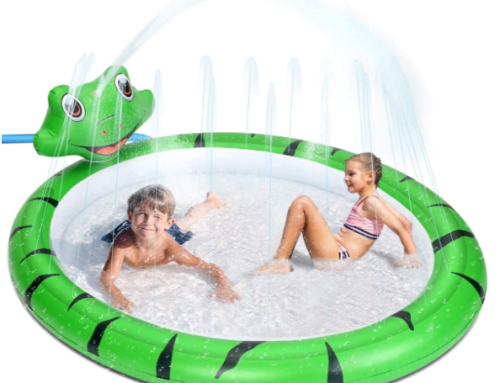 Inflatable Pool With Splash Pad And Sprinkler Pool Frog Toddler Water Toys