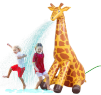 Giant Inflatable Giraffe Party Sprinkler - 7 Feet Tall Yard Sprinkler for Kids Summer Fun
