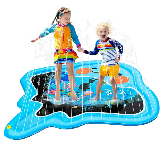 Inflatable sprinkler Splash Pads Sprinkler Mat for Kids Toddler Outside Backyard