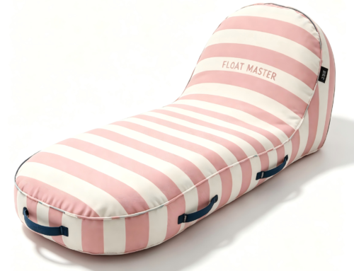 Pink Striped Inflatable Pool Lounger