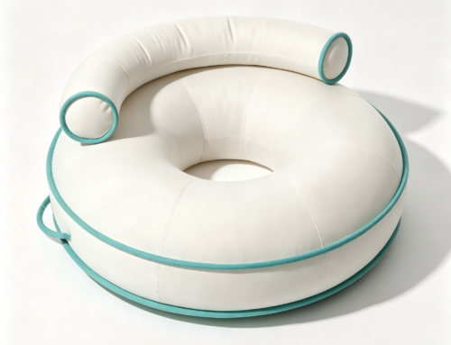 White Solid Canvas Pool Ring Inflatable Water Recliner Float