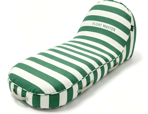 Green Striped Inflatable Pool Lounger